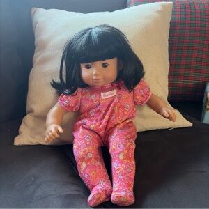 American Girl bitty, baby Asian twin Doll in Pink Paisley Outfit